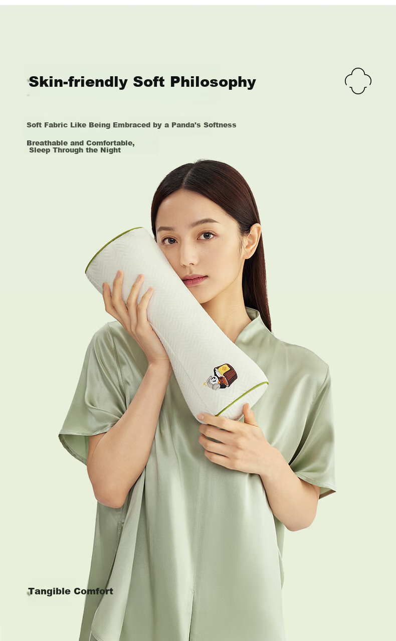 Grace Comfortable Panda Neck Support Pillow Adult Skin-Friendly Breathable Buckwheat Husk Herbal Firm Pillow Core 10