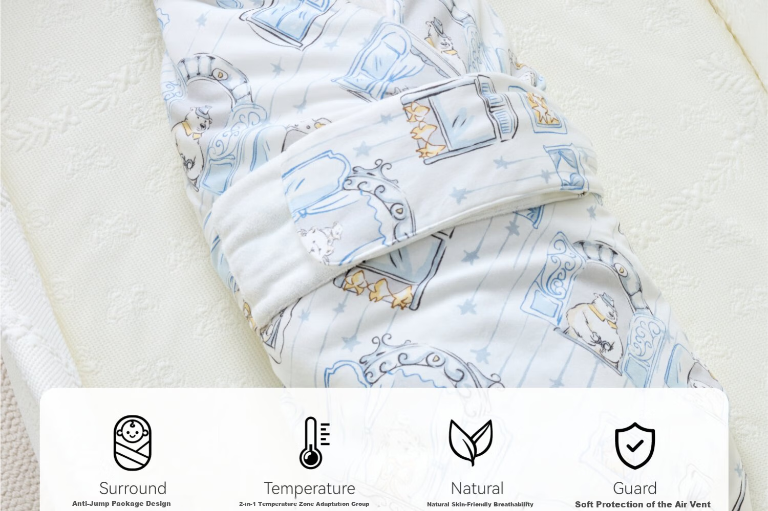 DOMIAMIA Baby Detachable Liner Swaddle Blanket Autumn Winter Newborn Universal Four Seasons Wrap 6