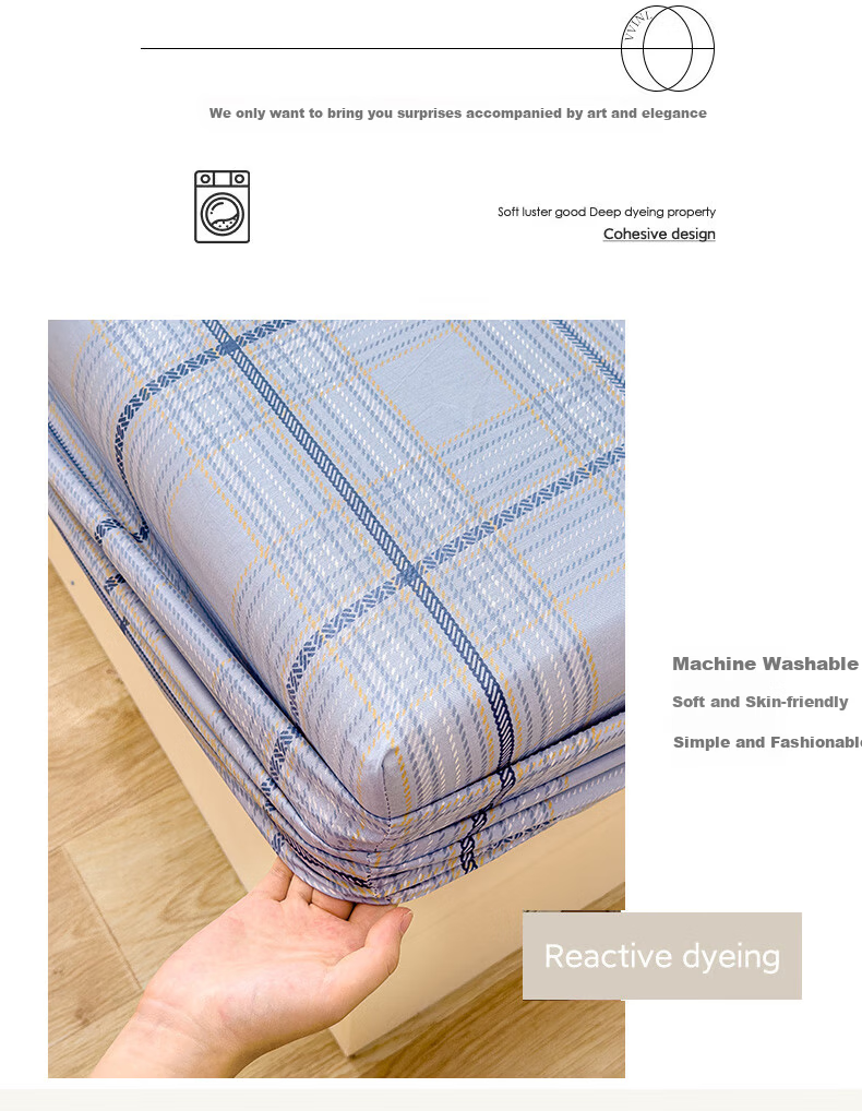 Grace A-Class 100% Cotton Washed Cotton 7A Antibacterial Breathable Fitted Sheet Mattress Protector 1.8m Bed Mando 13
