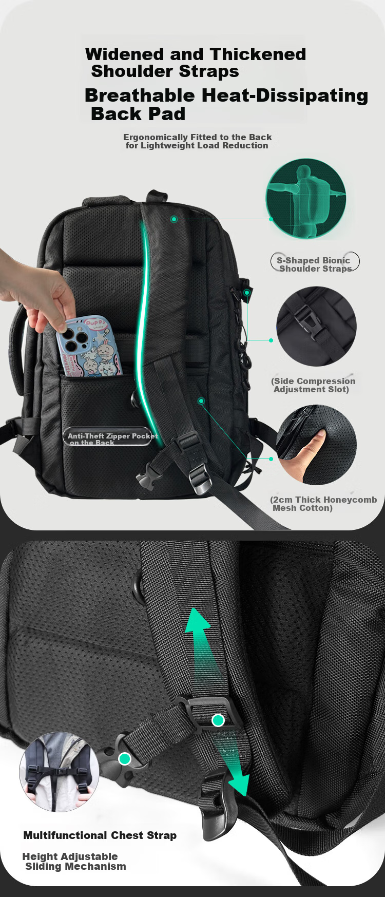 Banjeni Travel Backpack Large Capacity Sports Business Outdoor Laptop Bag Luggage Bag for Men and Women 13