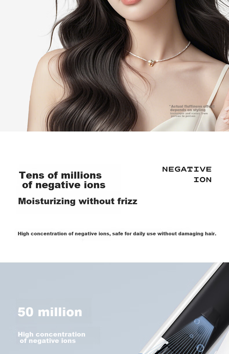 AUX Corn Hair Straightener Men’s Corn Silk Straightener 50 Million Negative Ions Damage-Free Anti-Scald 28mm Curling Iron Root Volume Hair Straightener High Crown Volume Styling Tool Gift 7
