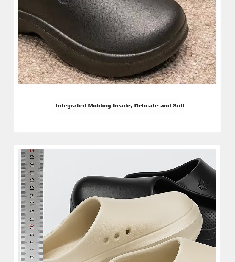 FOOTOPPO Height-Increasing Open-Toe Nurse Shoes Women's Medical Slip-On Non-Slip Surgical Clogs 7