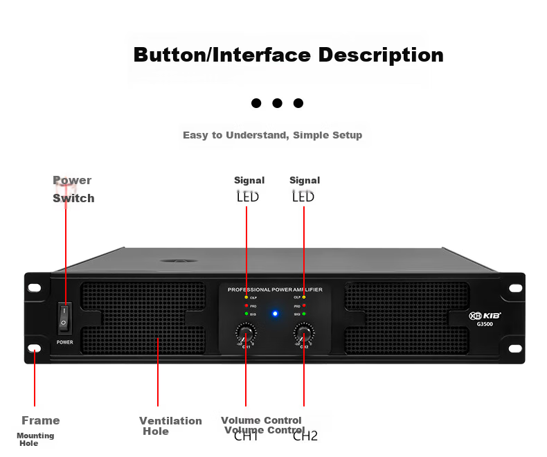 KIB G3500 Pure Power Amplifier Professional High-Power Home Theater Audio Amplifier Equipment 5