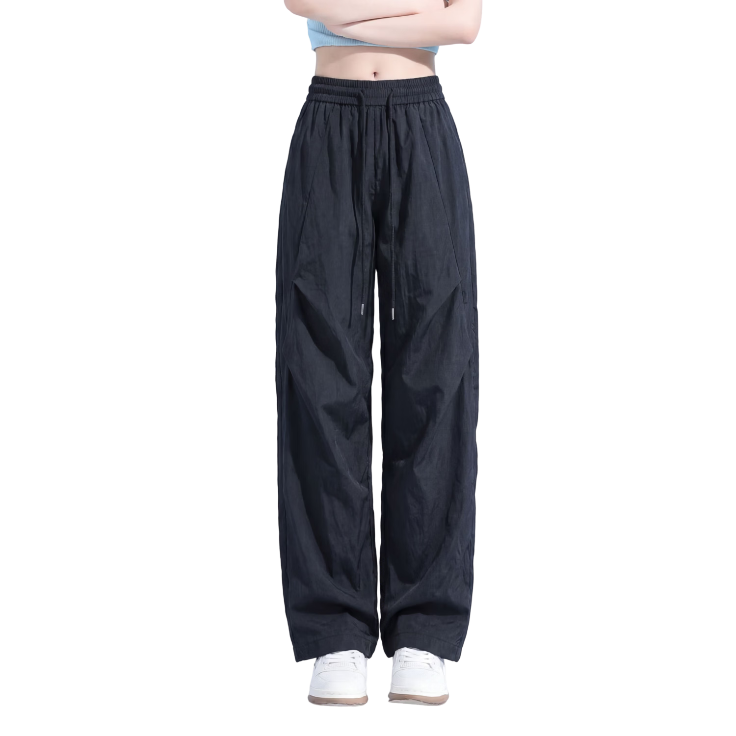 TUCANO Women's Casual High-Waist Lightweight Breathable Quick-Dry Straight-Leg Pants Black XL