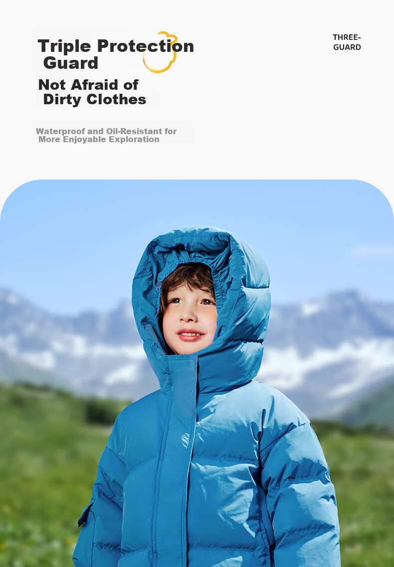 Ciciibear Boys' down Jacket, Puffer Coat, Children's Warm Winter Outerwear, Baby White Duck Dow 16