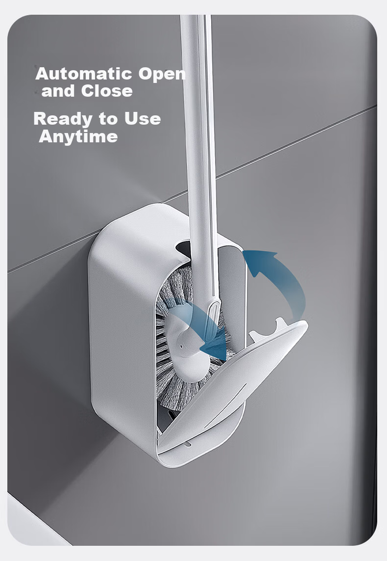 COODORA Disposable Toilet Brush Wall-Mounted No Drilling 36 Replacement Heads Cleaning Tool 6