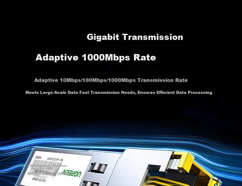UGREEN 2.5G SFP Fiber to Ethernet Module Gigabit RJ45 Port Adapter 2.5G/1G/100M Auto-Negotiation Compatible with Huawei/ZTE/TP-Link/H3C 75640 8