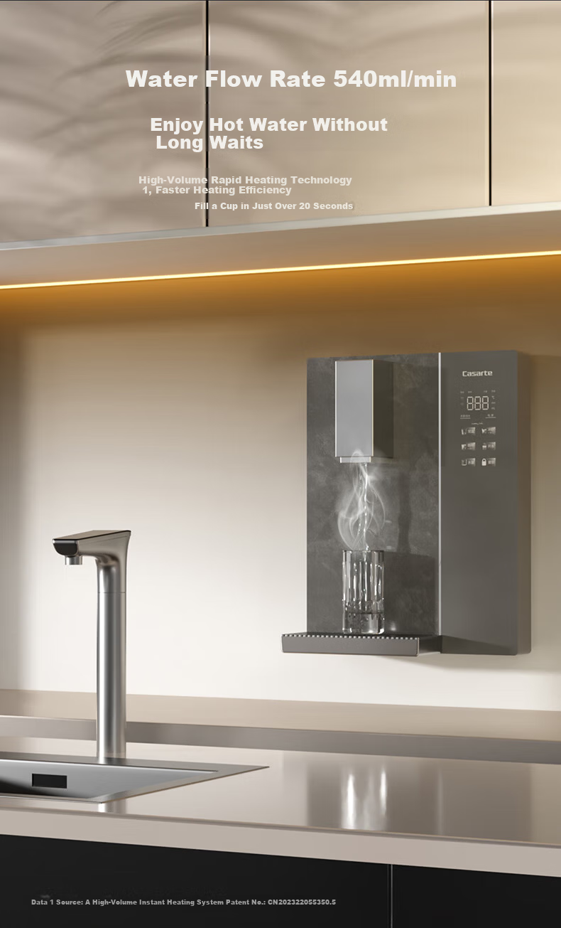 Casarte Wall-Mounted Pipeline Machine Stainless Steel Core Household Sideboard Water Dispenser Main Pipeline Stainless Steel 0 Silicone Odorless Under-Sink RO Machine High Flow Instant Heating Water P 5