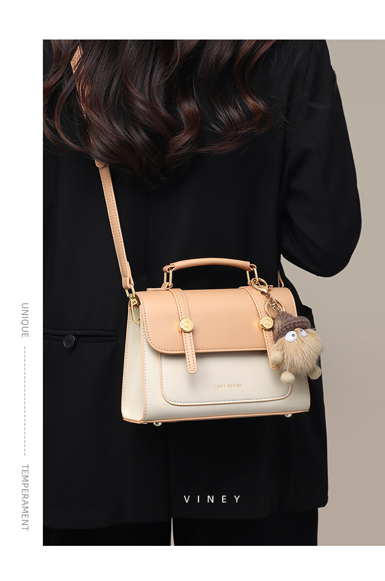 Viney Women's Handbag, Cowhide Crossbody Cambridge Bag, Light Luxury Shoulder Small Square Bag, Birthday Gift for Wife on May 20th, Present for Girlfriend 10