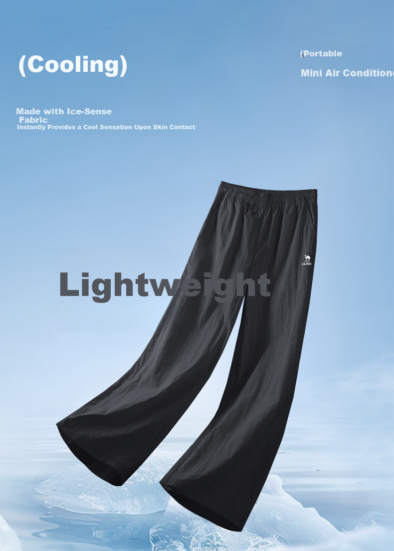 CAMEL Women's Straight Casual Pants Ice Cooling Sun Protection Breathable Sports Pants C16BR0L0083 Cheese Yellow L 4
