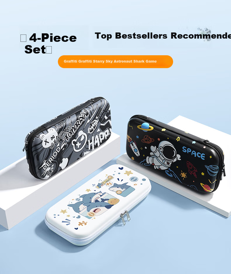 Jemdo 4-Piece Set Nintendo Switch 2 Storage Case NS2 Game Console Protective Case Tempered Glass Screen Protector Shockproof Portable Slim Large Capacity Stand Accessories 7