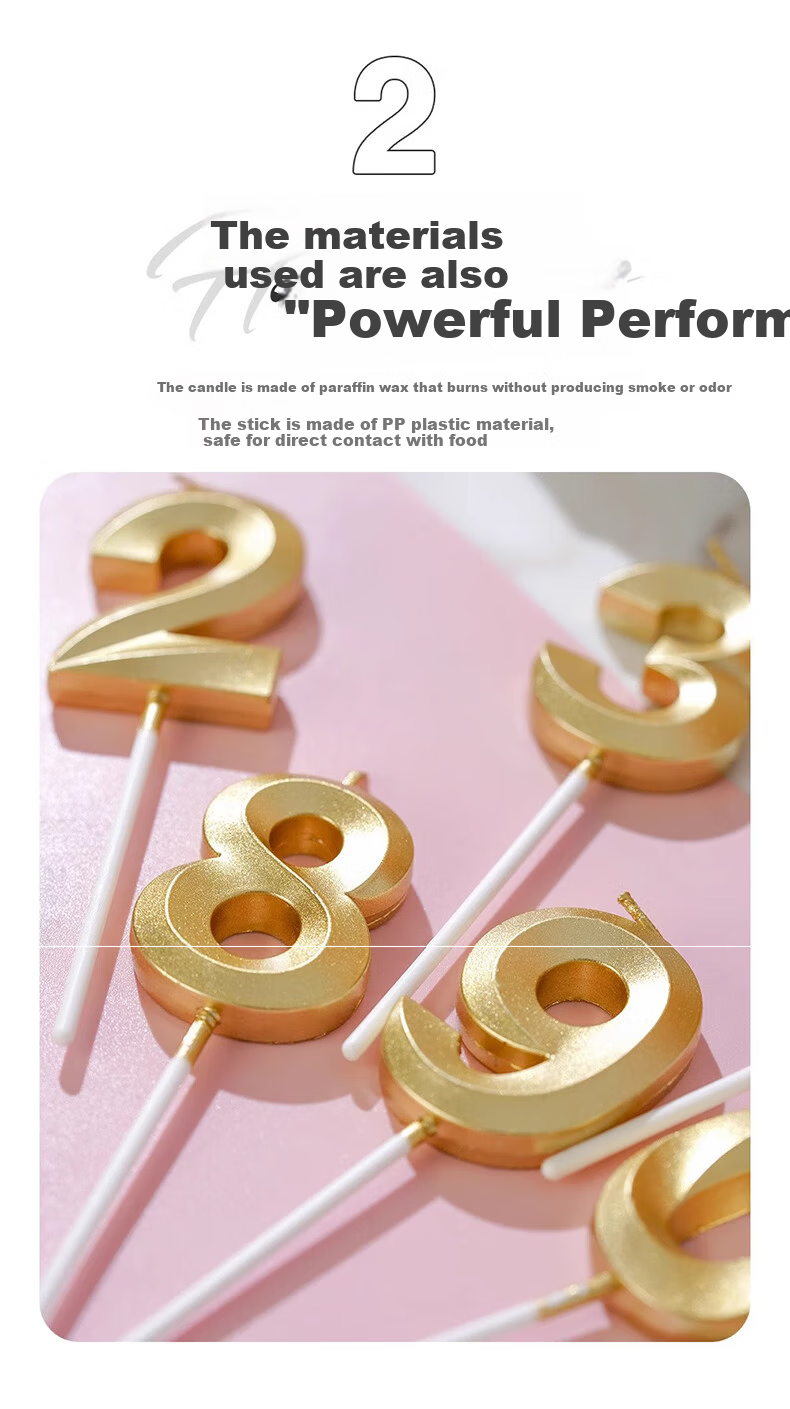 Domiyi Birthday Scene Decoration Birthday Cake Candle Decoration Boys Girls Children Adults Happy Birthday Gold Candle 7 3