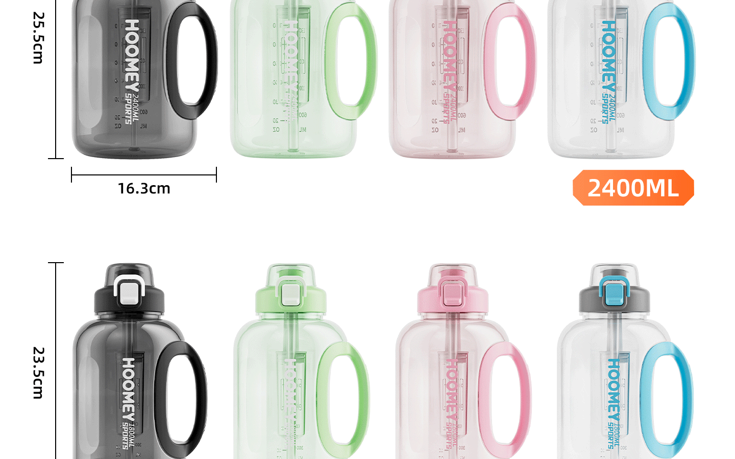 HOOMEY Large Capacity Water Bottle Outdoor Sports Portable Durable High-Temperature Resistant Water Cup 45