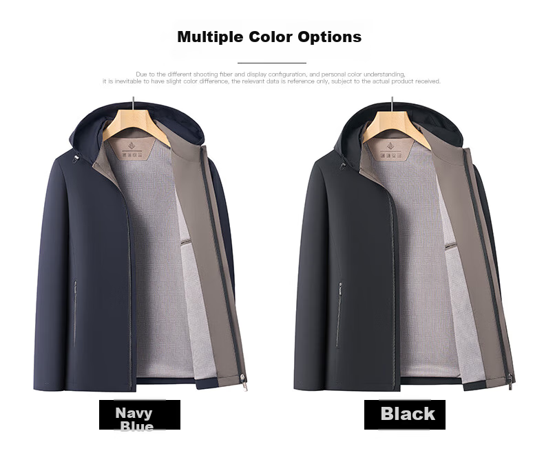 Pierre Cardin Men's High-End Spring Jacket Detachable Hood Wrinkle-Resistant Luxury Spring Autumn Coat 9