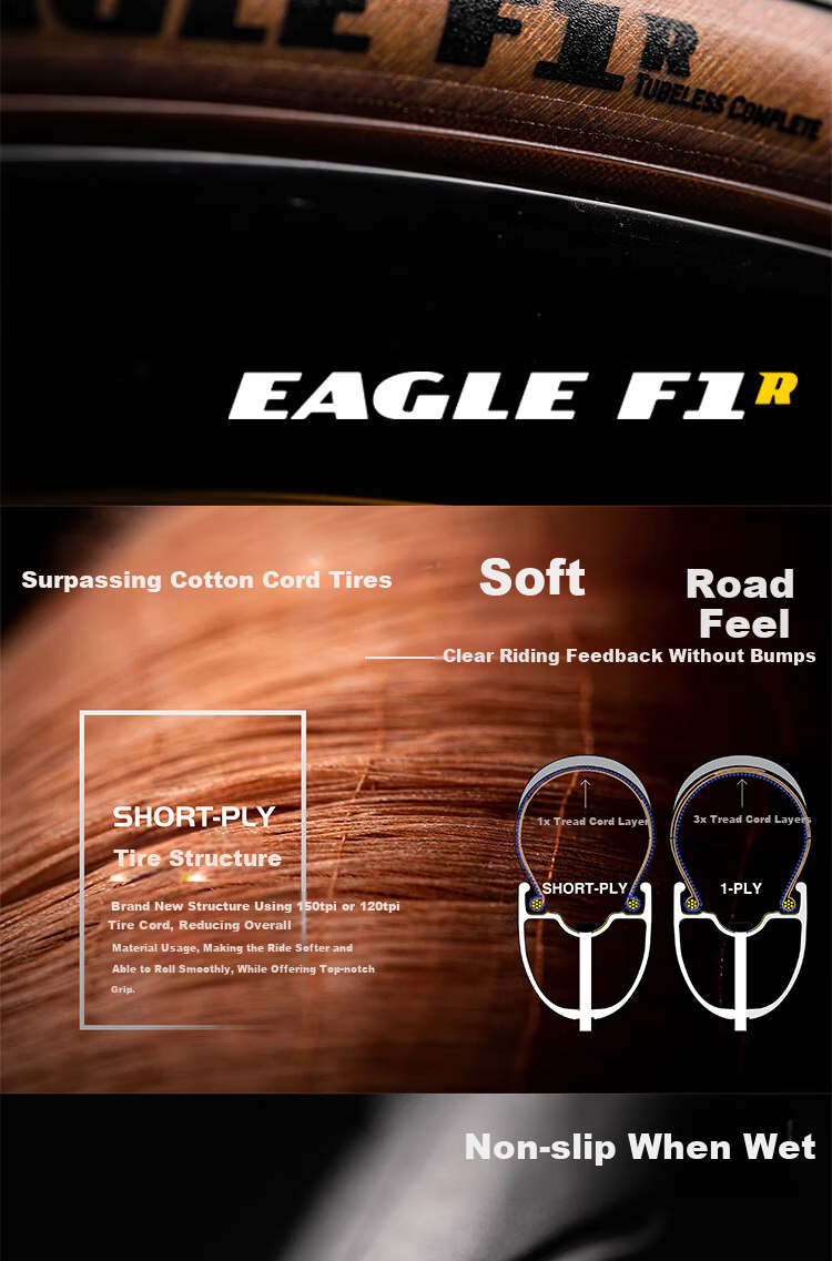 Goodyear Eagle F1R 700x30 Road Bike Tire Racing Lightweight All-Purpose Open Tread Black 2