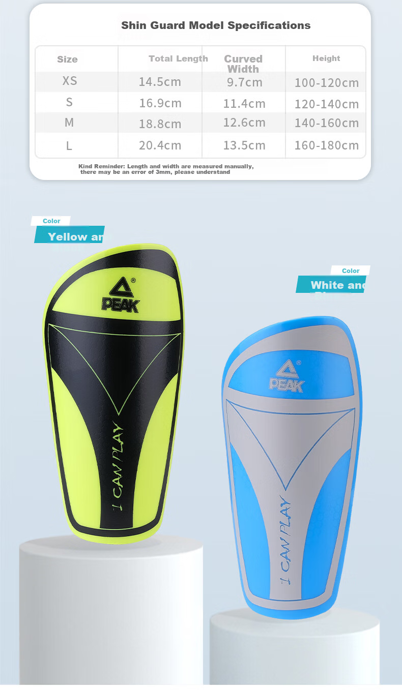 PEAK Soccer Shin Guards for Adults And Children Aged 6-12, Protective Gear for Training And Matches, Professional Equipment with Insertable Plates 8