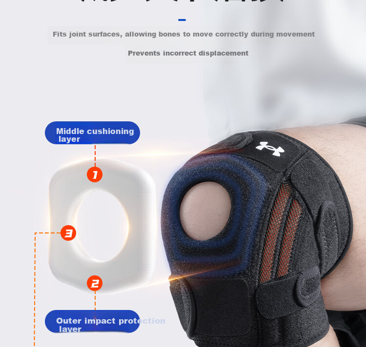 Under Armour Basketball Knee Pads, Sports Running Meniscus Injury Climbing Mountain Climbing Knee Joint Badminton, Black And Blue 11
