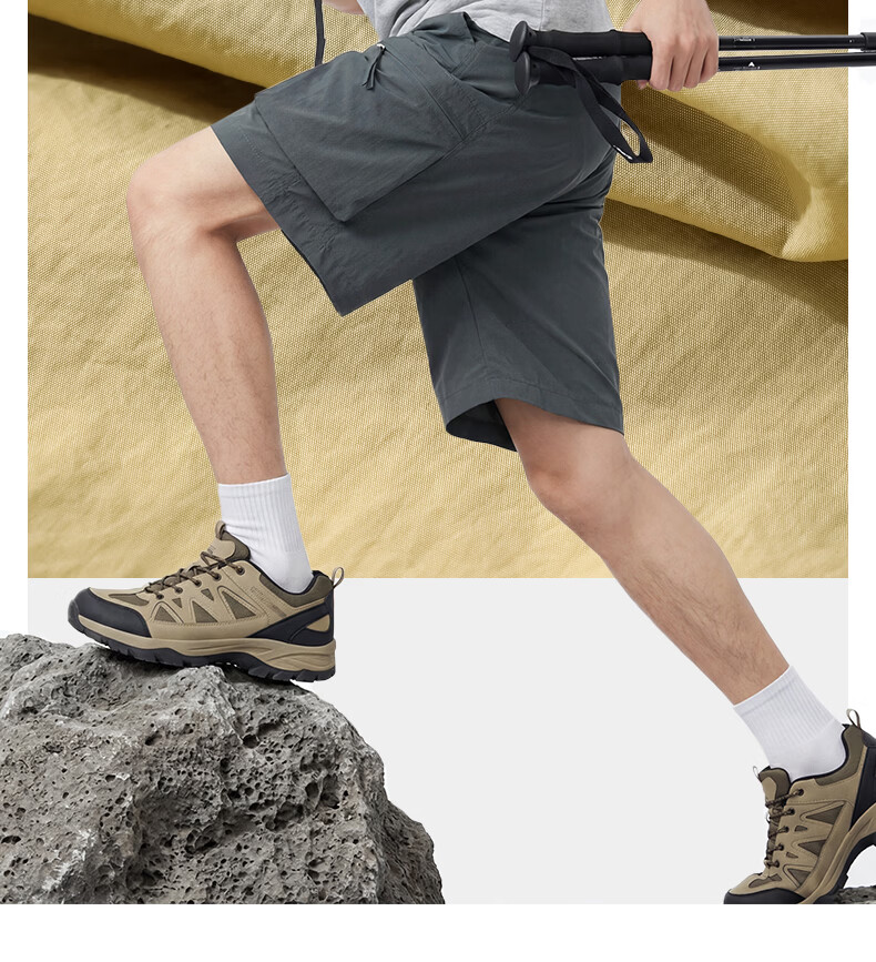 Baleno Men's Summer Shorts Simple Large Pocket Cargo Trendy Casual Loose Breathable Student Knee-Length Pants 14