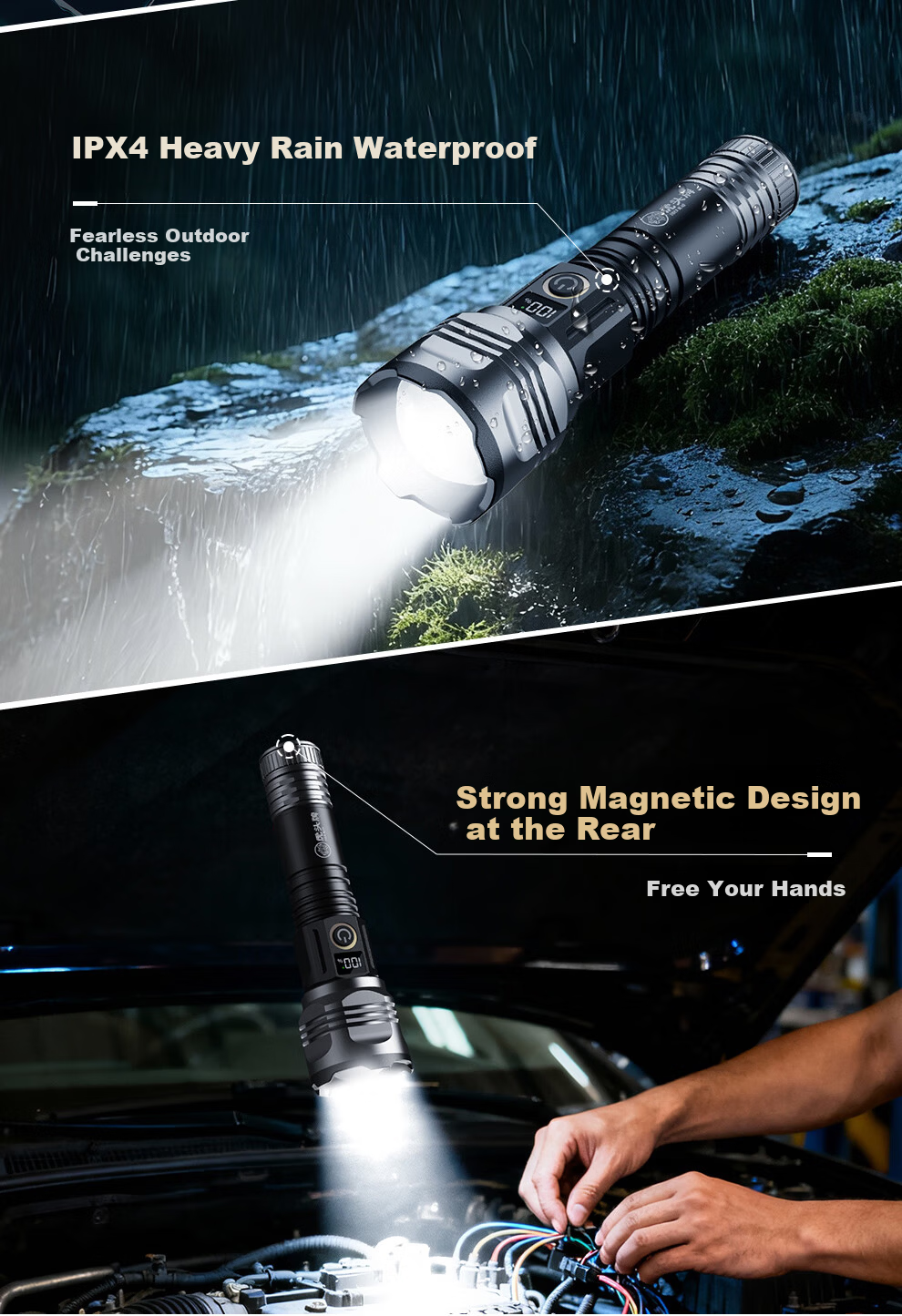 Tiger Head Brand Flashlight High Brightness Zoomable Long Range Super Endurance Outdoor Home Fishing Portable Emergency Light J30 Black 13