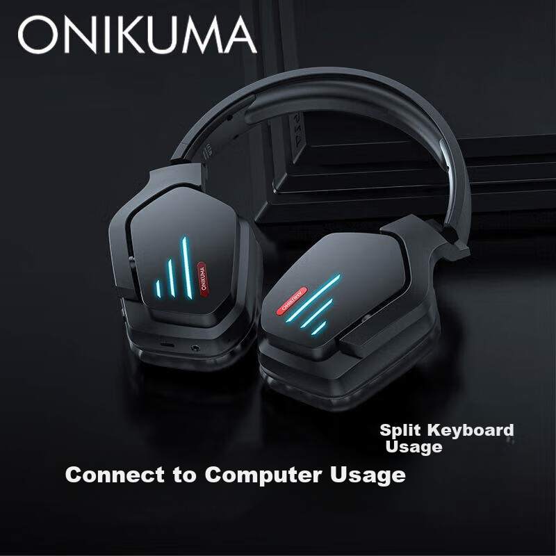 ONIKUMA Wireless Bluetooth Headphones Over-Ear Stereo Sound Cool Gaming Headset Noise Cancelling Long Battery Life Music Sports Phone Tablet Universal Comfortable Wearable Microphone Birthday Gift