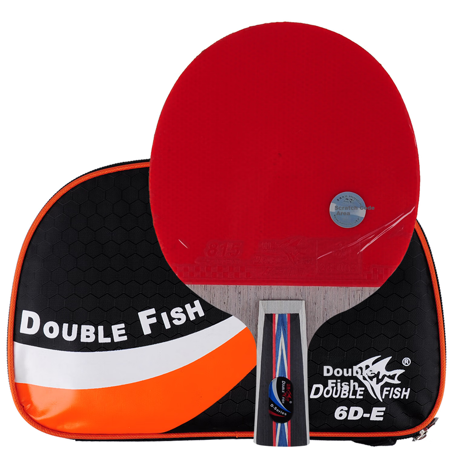 Double Fish Table Tennis Paddle 6-Star 6D-E Short Handle with Cover