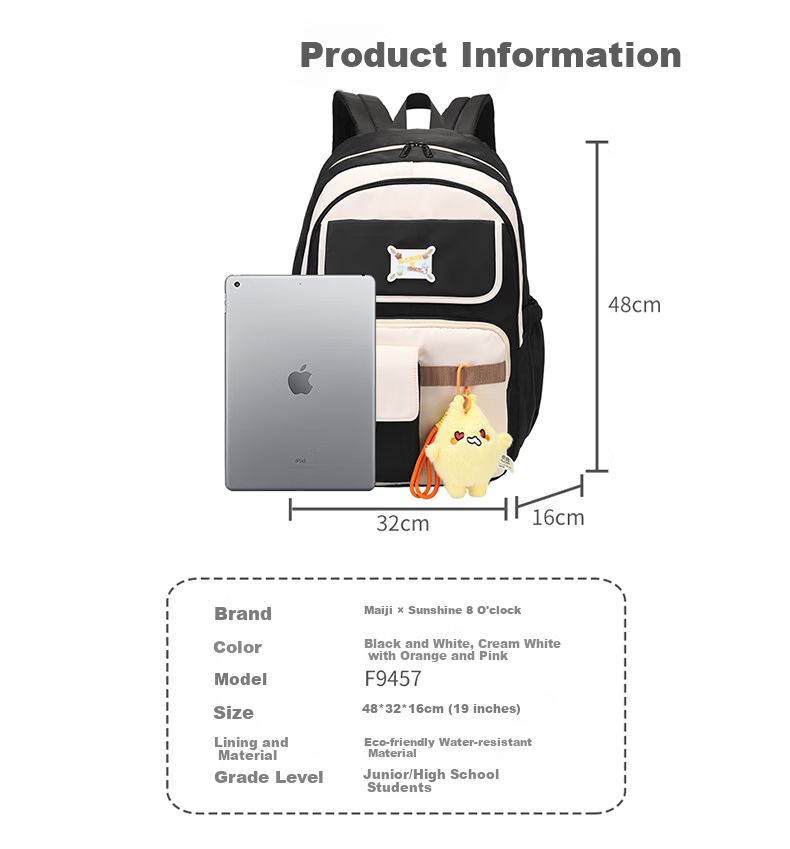 Sunshine 8 O'clock Primary School Backpack Maiji Children's Backpack Boys Girls Spine Protection Lightweight 1-3-6 Grade Double Shoulder Bag 11