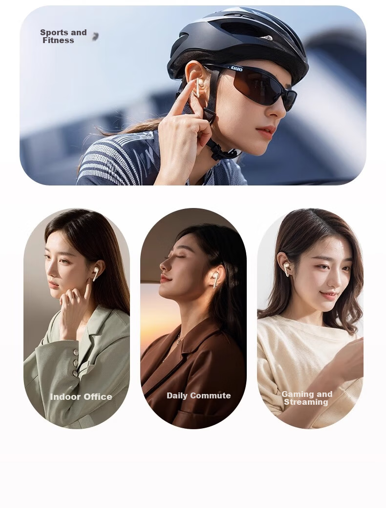 KINYO i9 Dynamic Ring AI Bluetooth Clip-On Wireless Bone Conduction Sports Call Noise-Cancelling Conference Translator Earphones for Xiaomi Apple Purple 35