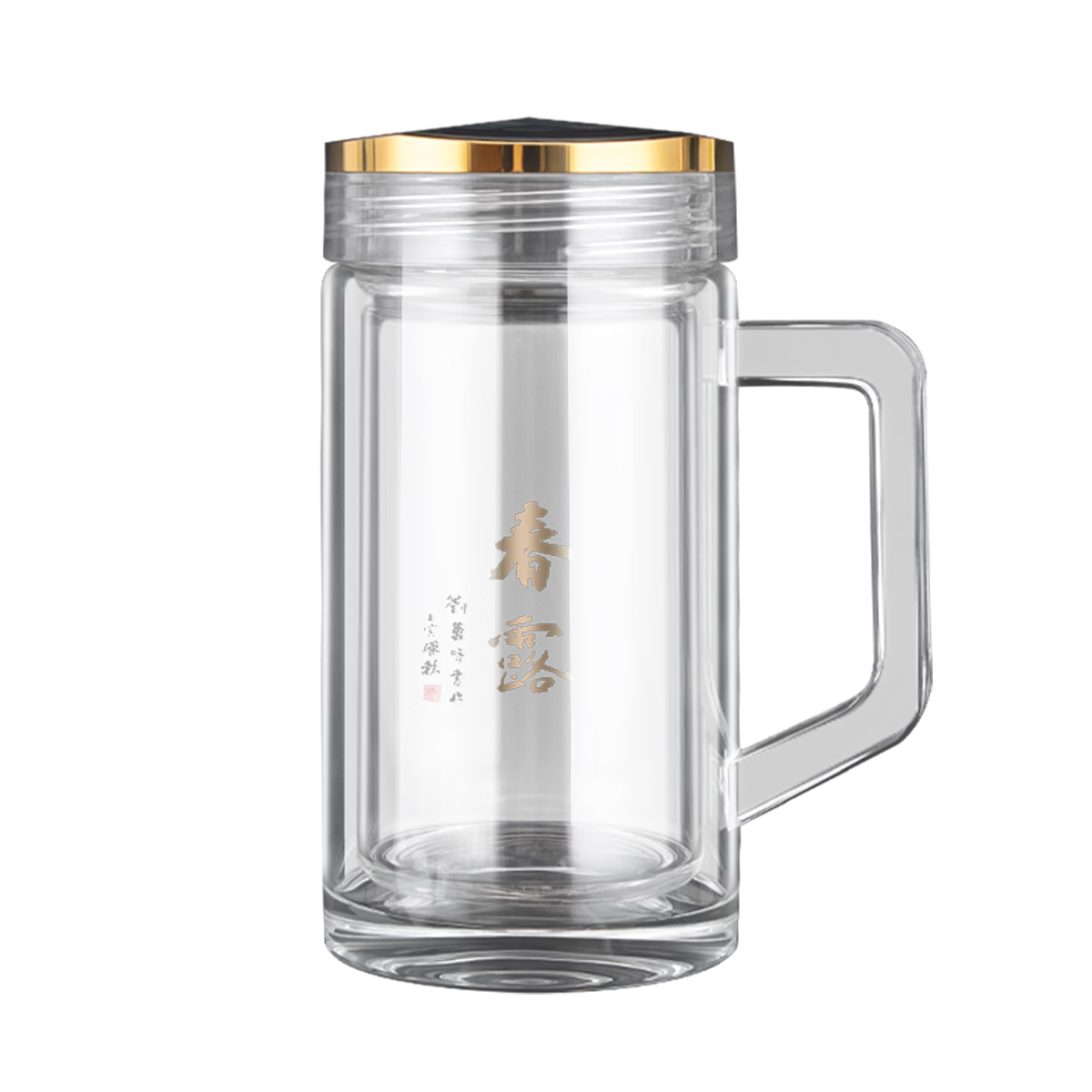 GEYA Chunlu Double-Layer Glass Cup for Men High-End Business Glass Tea Cup Water Cup Custom Gift Box