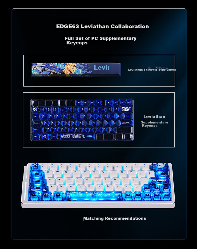 ATK LEV EDGE63 HE Leviathan Limited Edition Gaming Magnetic Switch Keyboard Customized for VALORANT, 64-Key Gaming Mechanical Keyboard Master Edition TTC Magnetic King Switch 18