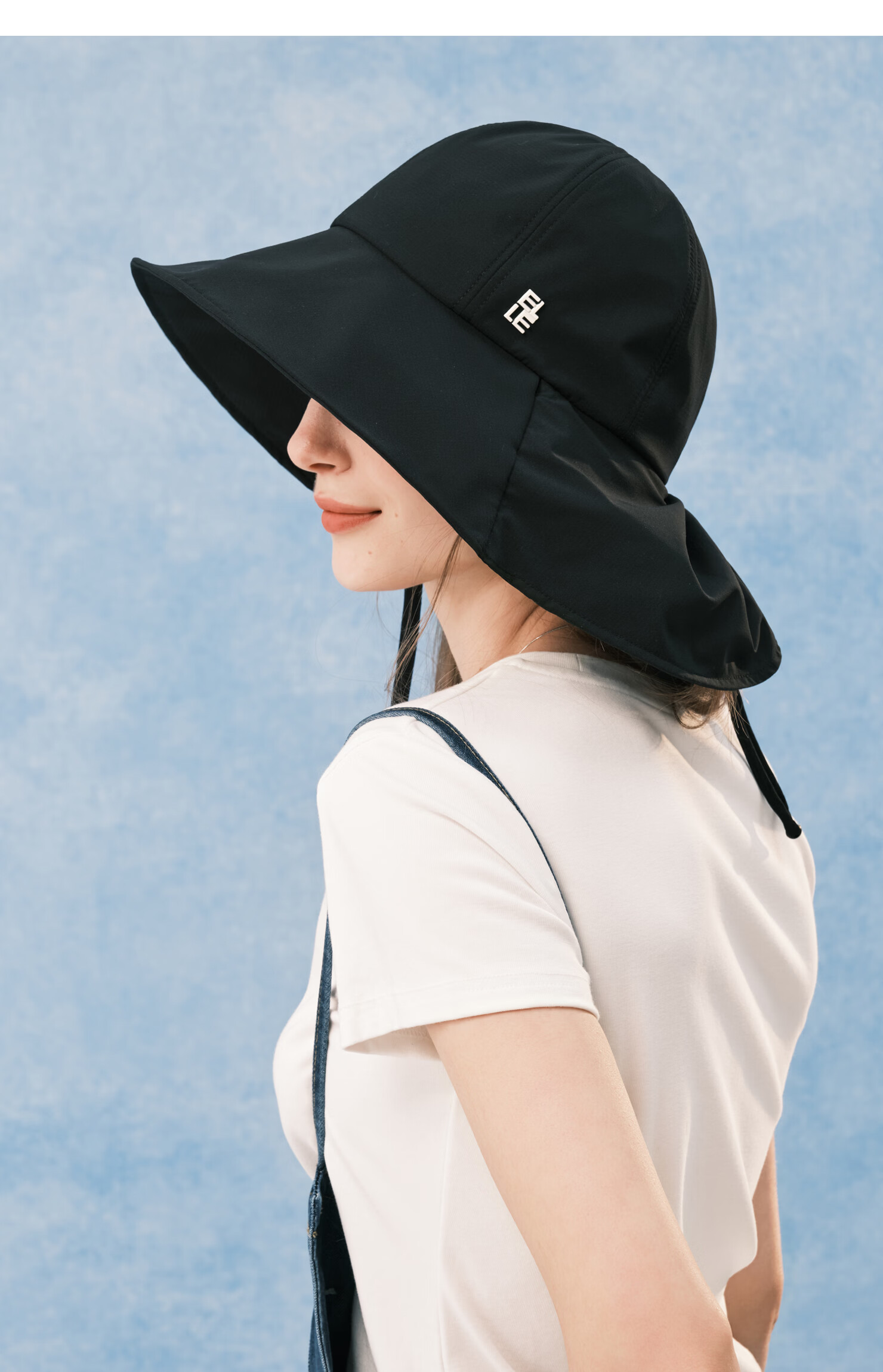 ELLE Women's Sun Protection Hat Outdoor Wide Brim Neck Guard Fashion Sunshade Mountaineering Hat Mist Blue 25