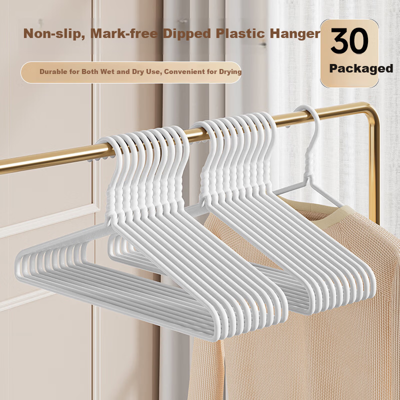 JEKO&JEKO 30-Pack Household Clothes Hangers Non-Slip No-Marking Large Size for Children and Adults