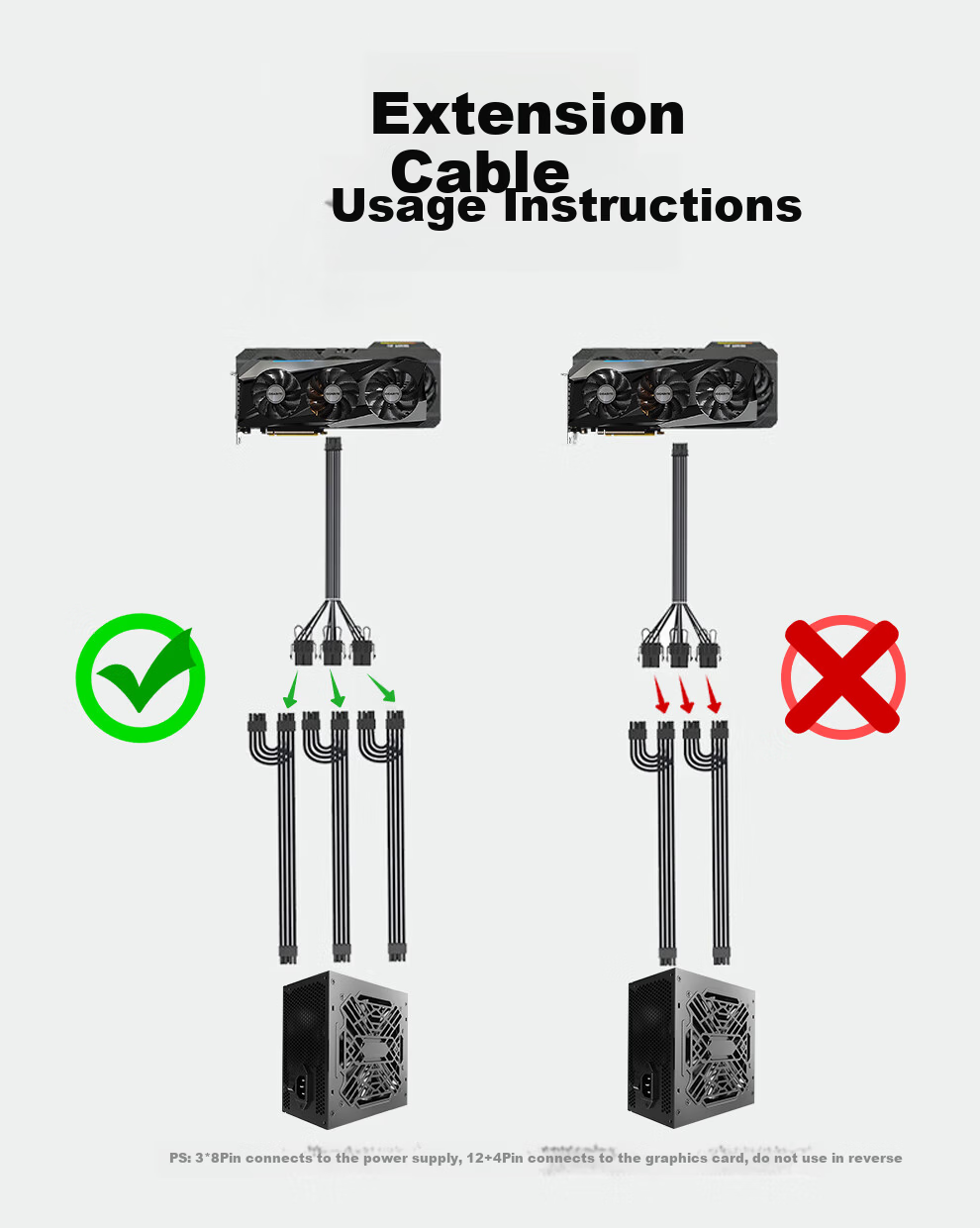 BURLEFRAN 12VHPWR GPU Power Extension Cable 3x8Pin to 16Pin 3x8P to 12+4P 34cm Black 1