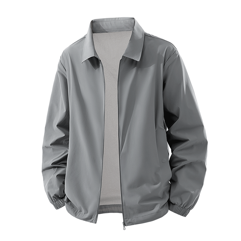 ROMON Men's Sunscreen Jacket Summer Ice Silk Cooling Executive Blazer Business Quick-Dry Suit Coat Dark Blue XL