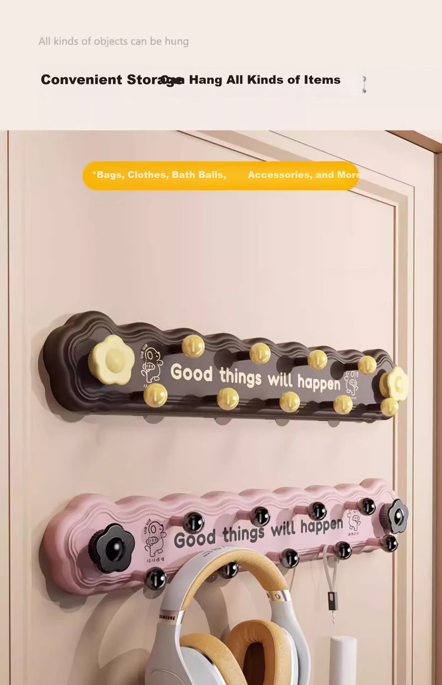 FAJIENUO Dopamine Suction Cup Rotating Row Hook No Drilling Strong Load-Bearing Bathroom Kitchen Brown - Suction Cup 9 Hooks 11