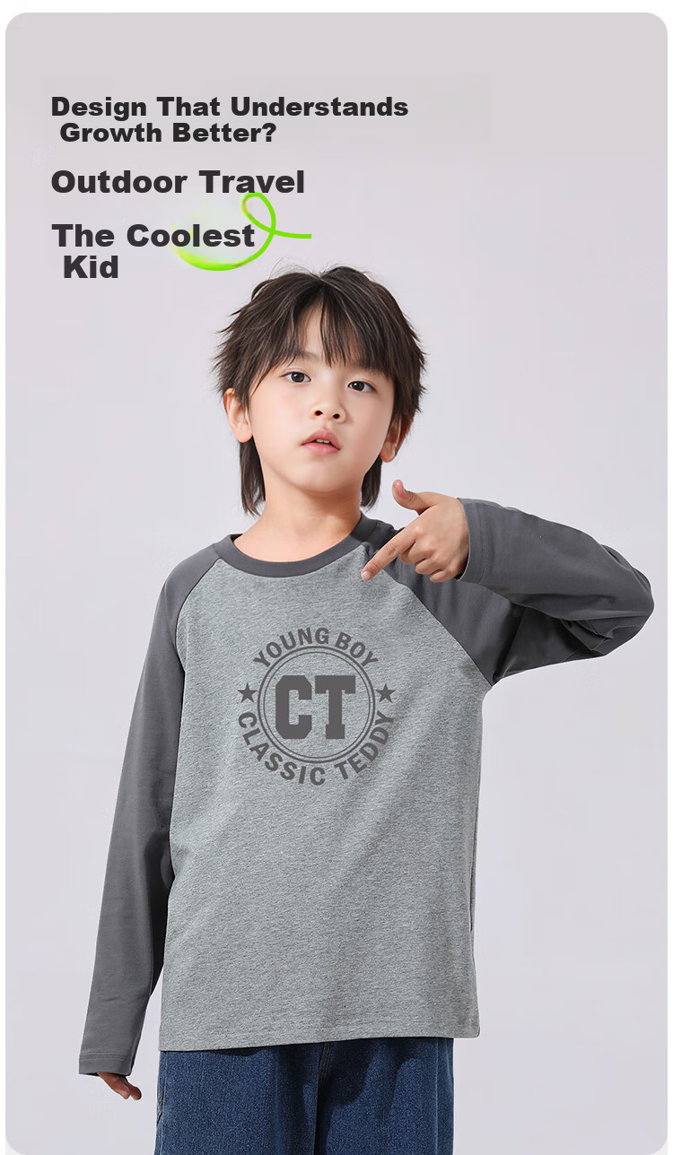 Classic Teddy Children's Long Sleeve Cotton T-Shirt Unisex Kids Spring Top Base Shirt Sakura Pink Size 110 4