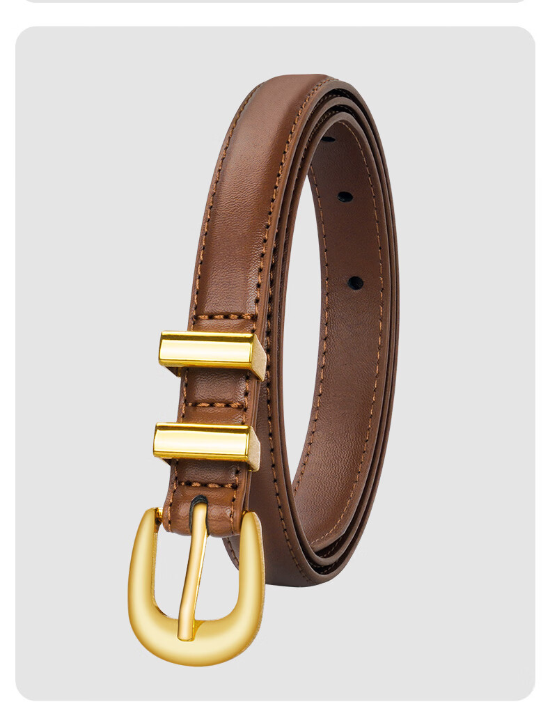 CARTELO Women's Genuine Leather Belt Cowhide Jeans Belt Korean Style Simple Versatile Pin Buckle Belt Birthday Gift for Girlfriend 14