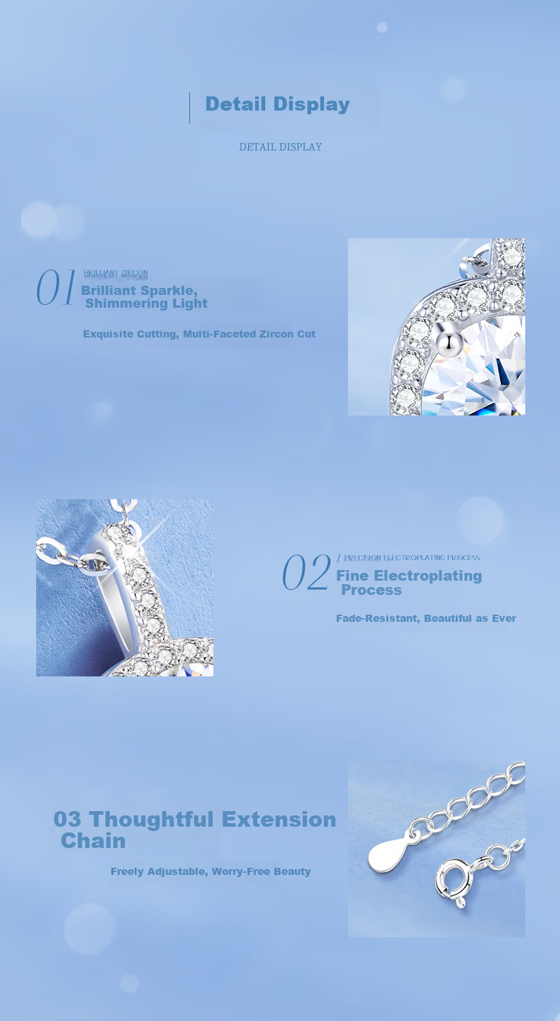GLTEN One-Kilogram Small Sugar Cube Silver Necklace for Women, 2026 New High-End Style Birthday Gift for Girlfriend Or Wife 6