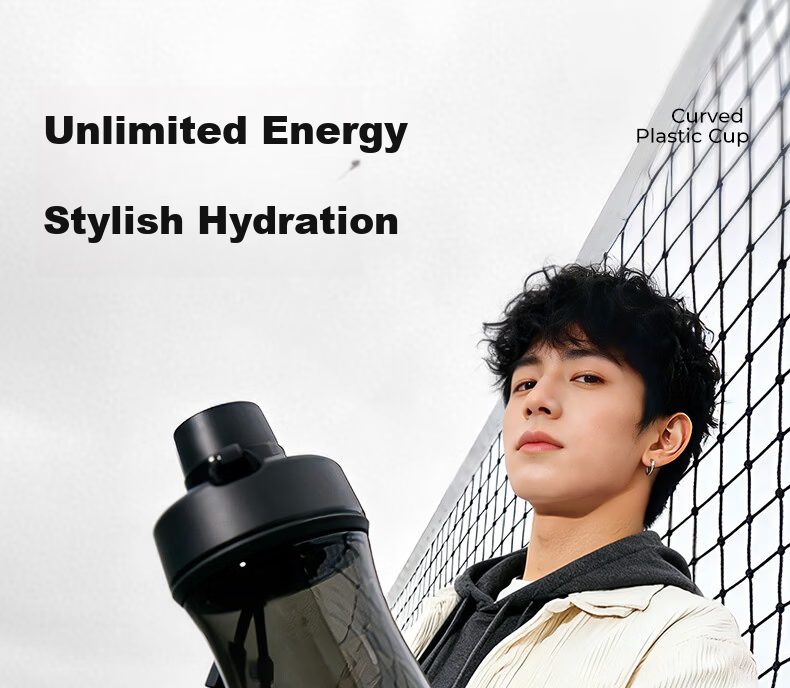BABLOV Huaban Sen Tritan Water Bottle Sports Water Cup for Men and Children Non-Slip Design 670ml 2