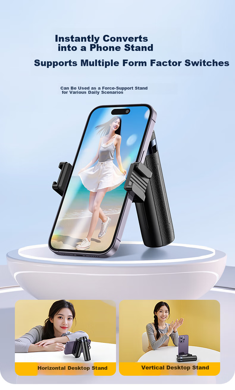 Samtogo Zoom Mini Selfie Stick Phone Holder Floor Tripod Compact Portable Travel Gadget 360° Rotating Stabilized Gimbal Follow Shooting Multifunctional All-in-One 9