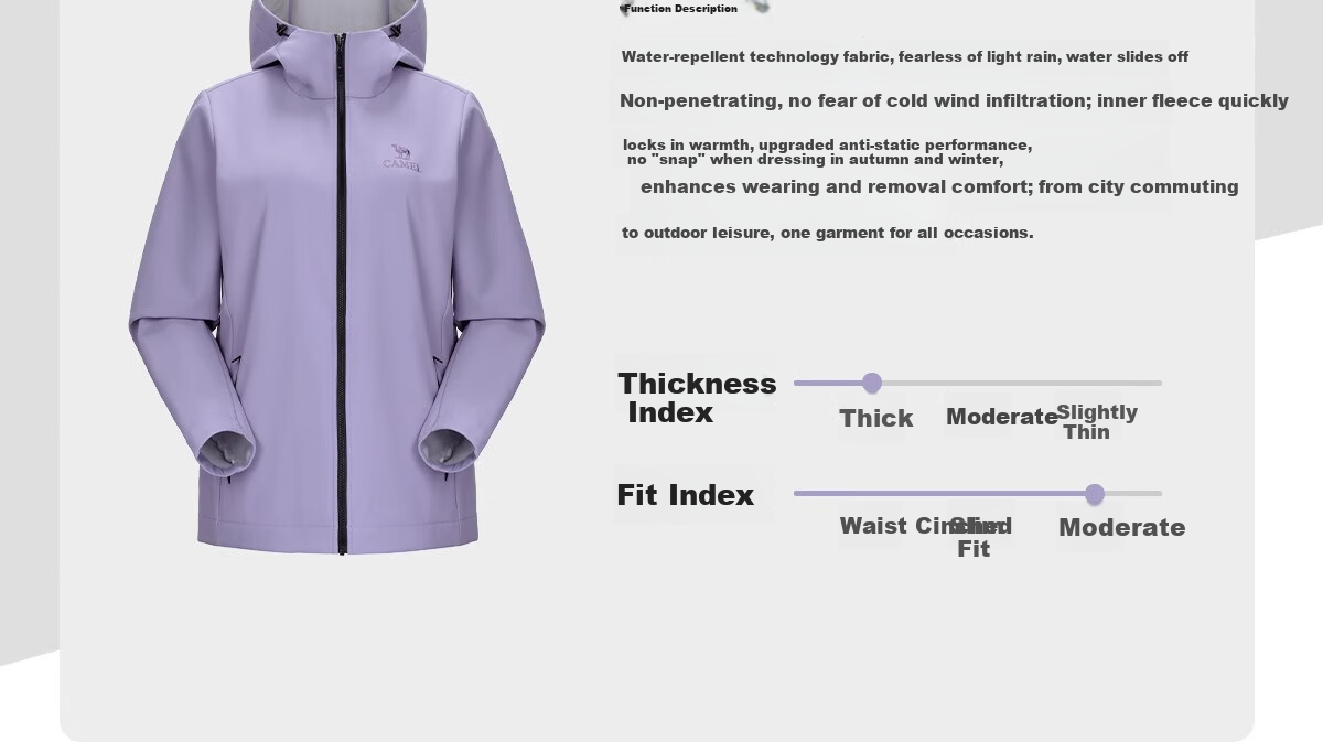 Camel Women's Softshell Jacket Windproof Waterproof Fleece Lined Warm Anti-Static Hooded Jacket for Men 16