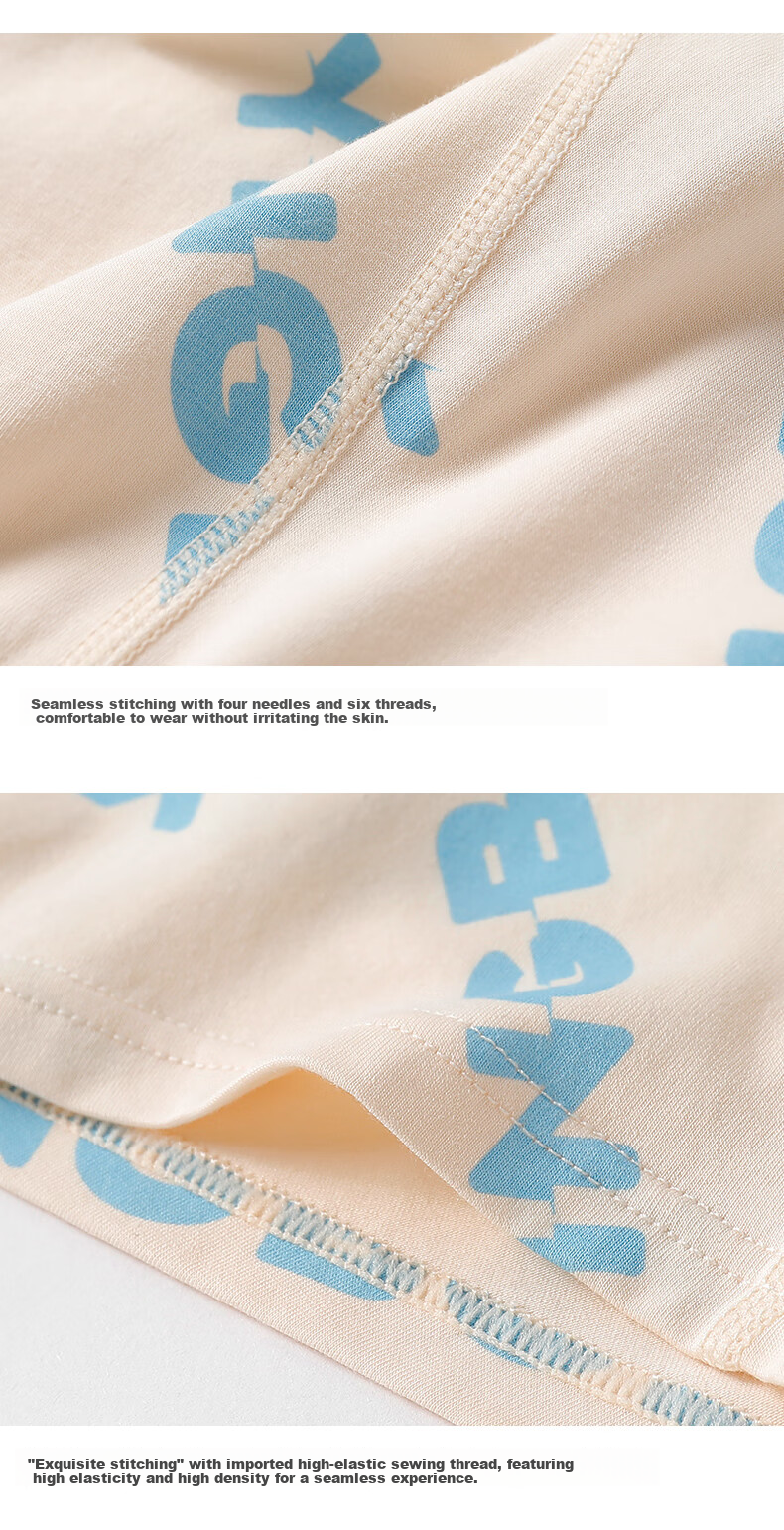 Yingbolun Boys' Modal Boxer Briefs, Kids' Underwear, Large Size, Model 10397, Blue Gray + Light Green, 2 Pieces, Size 180 14