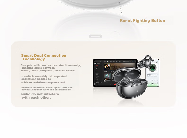 IKF Moonlight [LDAC Sound Quality] Bluetooth Clip-On AI Translation Earphones Wireless Open Bone Conduction Head Tracking Sports 2026 New Model Athens Black 43