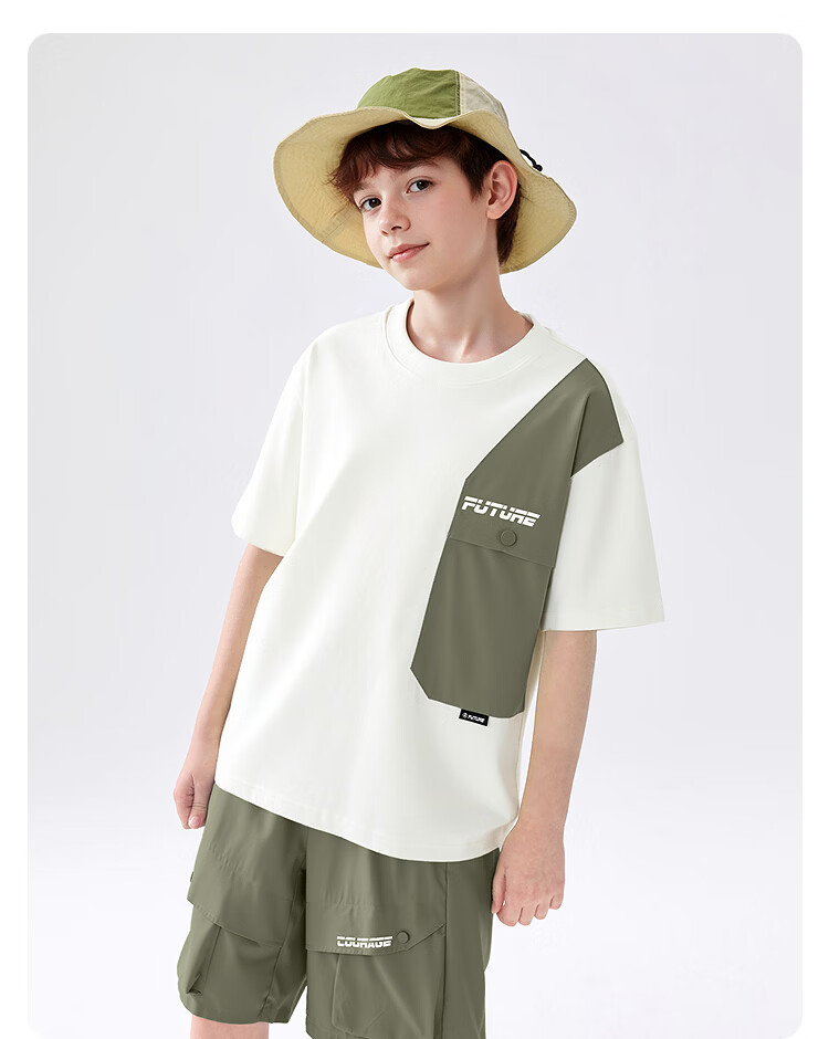 Balabala Boys' Short Sleeve Set Children's Two-Piece Outfit 2026 New Summer T-Shirt and Pants Cool and Comfortable 37