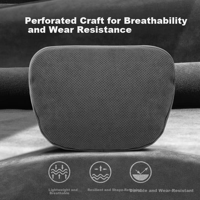 BIMLL Car Headrest for Mercedes-Benz S-Class Perforated Maybach Seat Pillow Neck Support Lumbar Cushion Universal Car Use