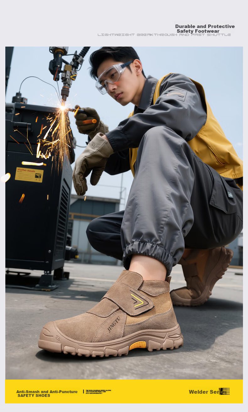 Jingtu Electric Welder Labor Protection Shoes Men's Steel Toe Anti-Smash Anti-Puncture Lightweight Comfortable Wear-Resistant Safety Work Shoes 3025G Size 43 11