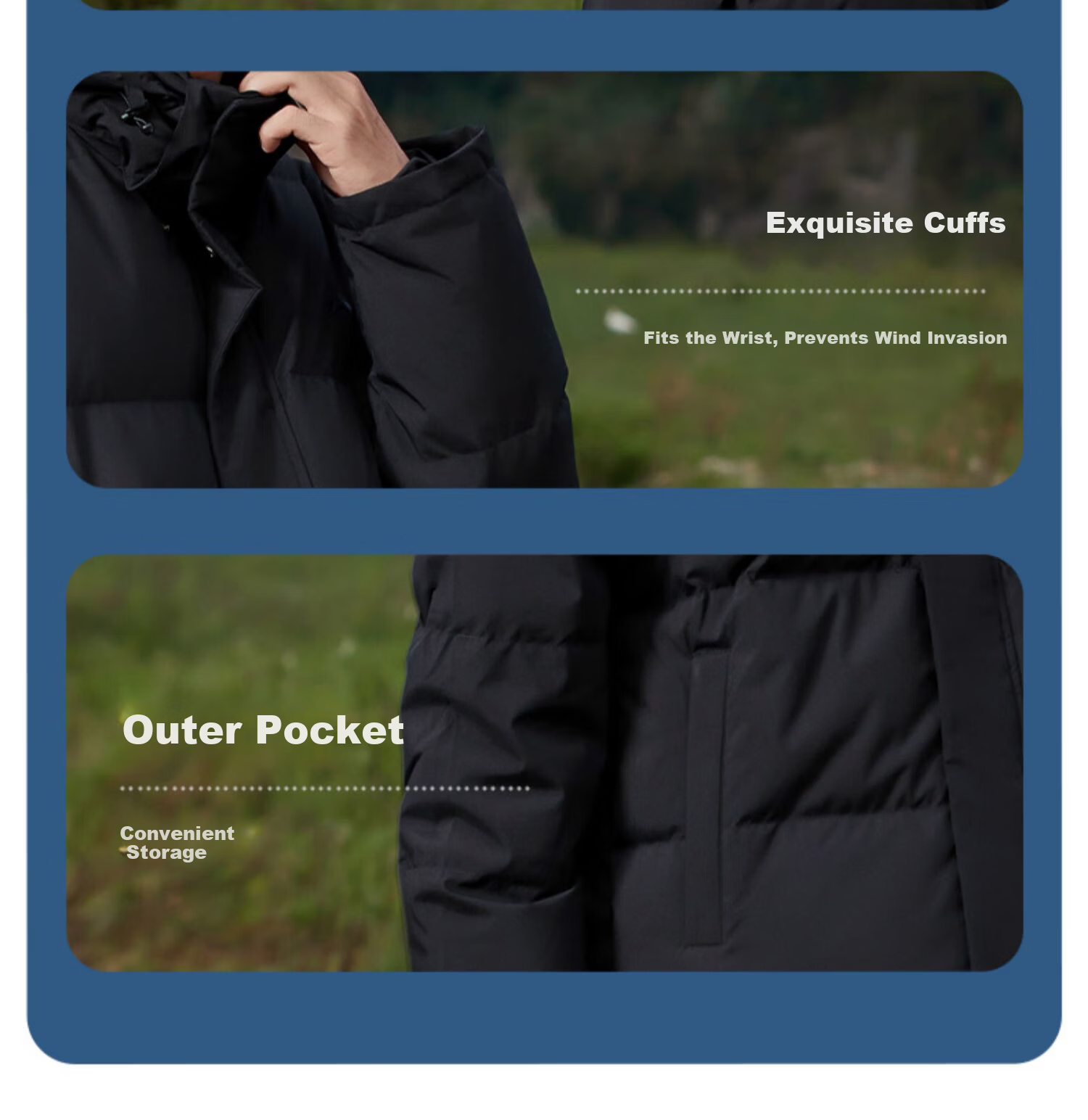 Warrior Men's Winter Thickened Cotton Padded Mid-Length Hooded Student Puffer Jacket New Year Coat 8