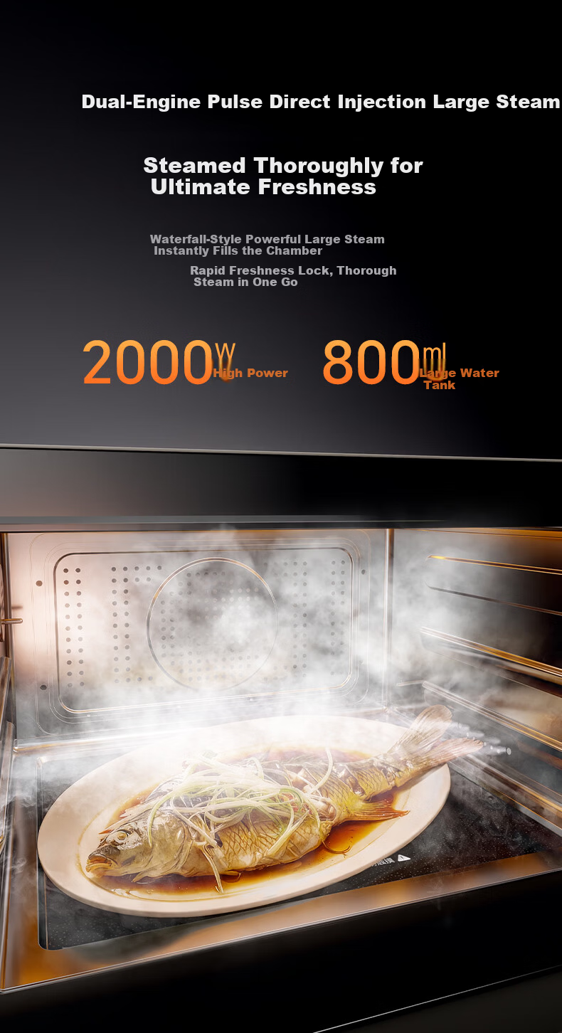 CASDON B7pro 5-in-1 Microwave Oven Steam Roast Bake Fry Stew Countertop 25L Capacity Hurricane Oven Recommended by Yang Mi 22
