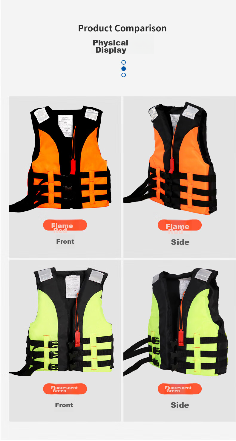 ASORAIN Green Children's Life Jacket, Swimming Suit with Whistle, Reflective Strips, Outdoor Flood Prevention, Rafting, Surfing Safety Gear 6