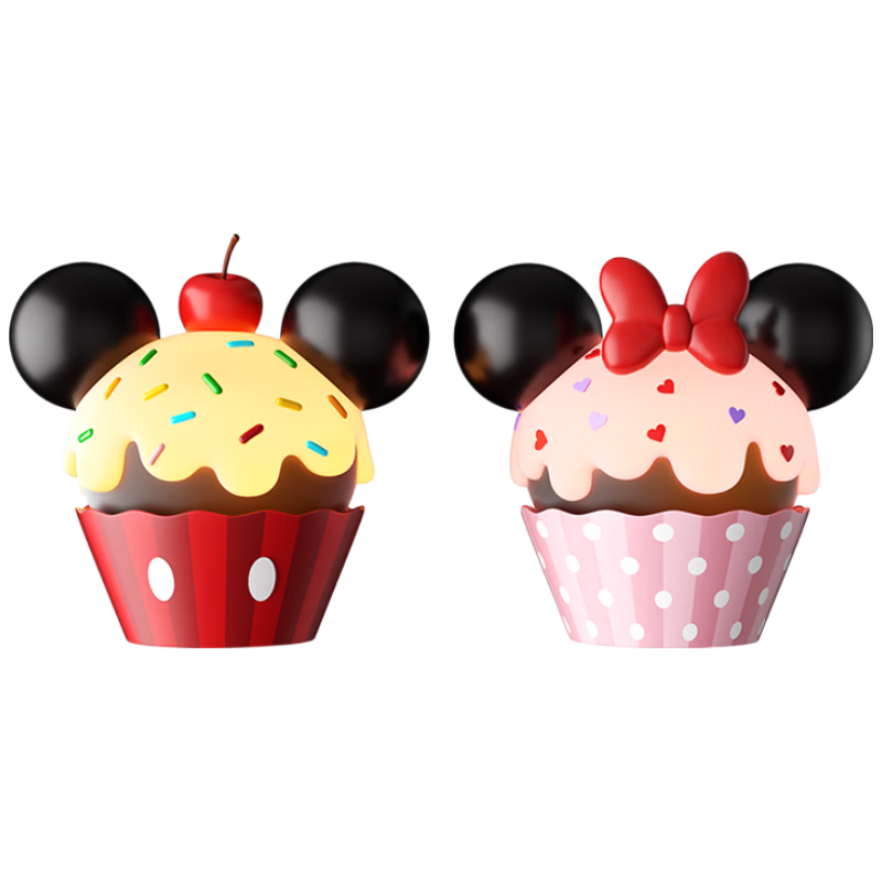 Disney SUNDAYHOME Mickey Minnie Cake Light-Up Figurine Desktop Decoration Birthday Couple Gift
