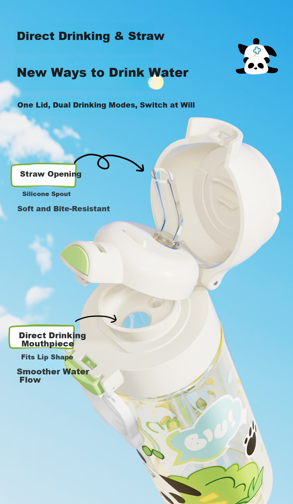 FGA Fugang Children's Plastic Cup Large Capacity Sports PPSU Straw Summer Unisex Student High-Value Water Bottle Cup 6